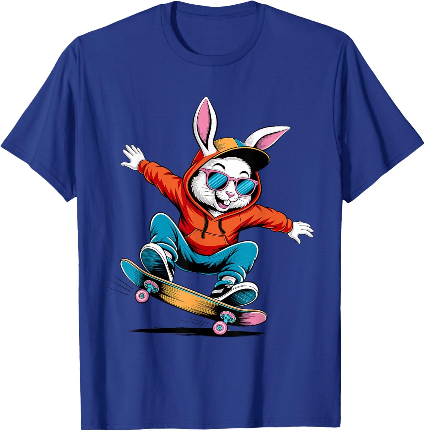 Happy Easter Bruh Skateboarding Bunny Easter Toddler Kids T-Shirt - T-Shirt | Royal