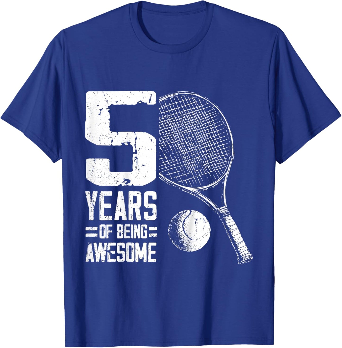 5th Birthday Boys Tennis Player Tennis 5 Years Old T-Shirt - T-Shirt | Royal
