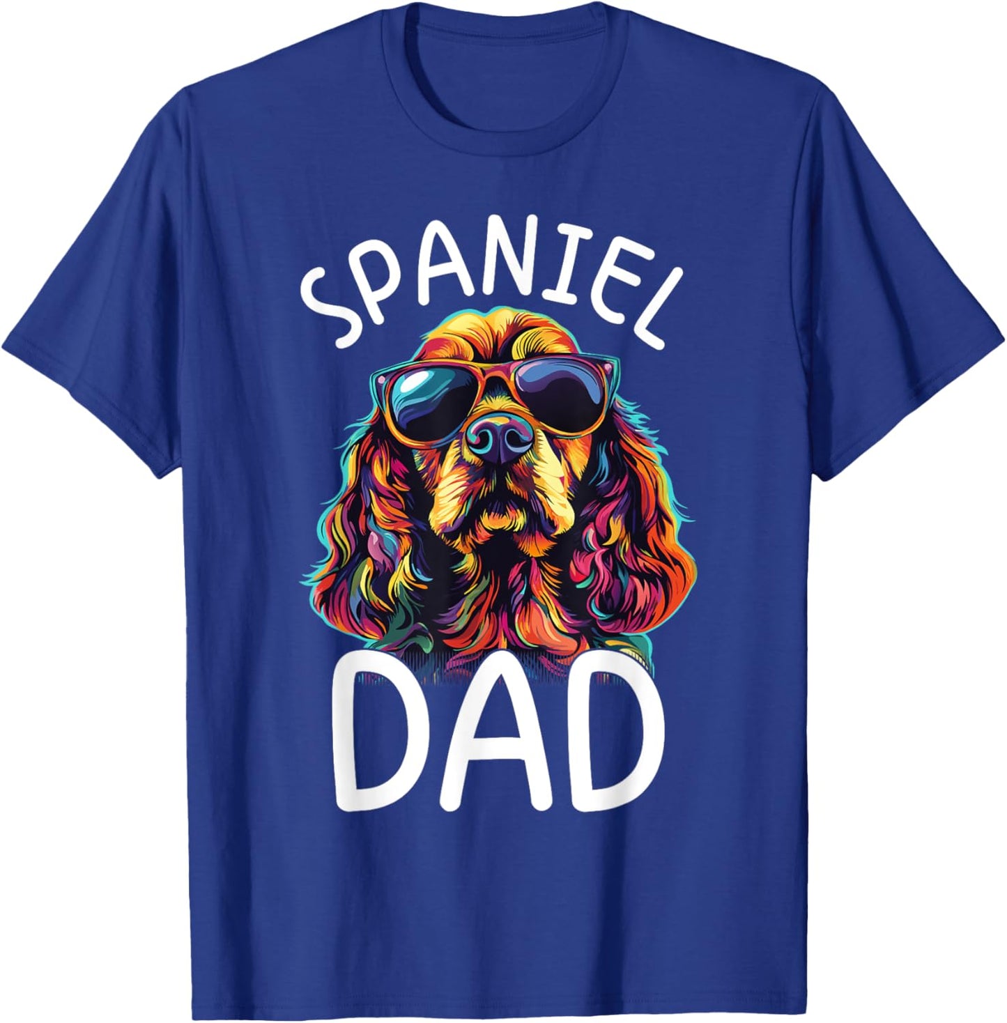 Cocker Spaniel Lovers Color Pop Art Cocker Spaniel Dad T-Shirt - T-Shirt | Royal