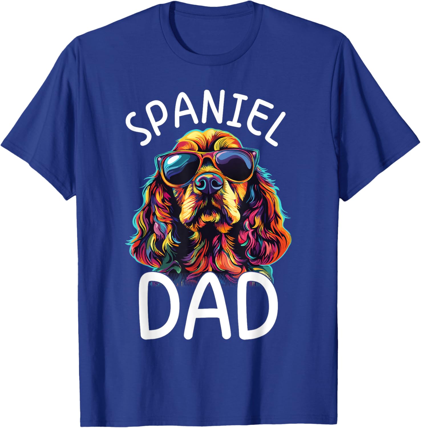 Cocker Spaniel Lovers Color Pop Art Cocker Spaniel Dad T-Shirt - T-Shirt | Royal