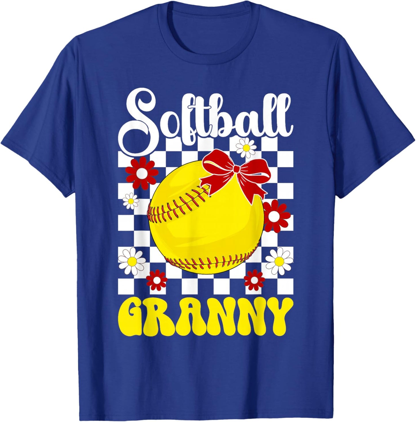 Softball Granny Groovy Granny Of A Softball Player Granny T-Shirt - T-Shirt | Royal