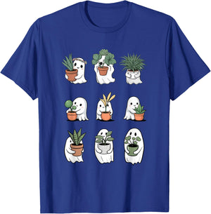 Ghost Plant Lady Halloween Ghostly Gardening Lovers Plant T-Shirt - T-Shirt | Royal