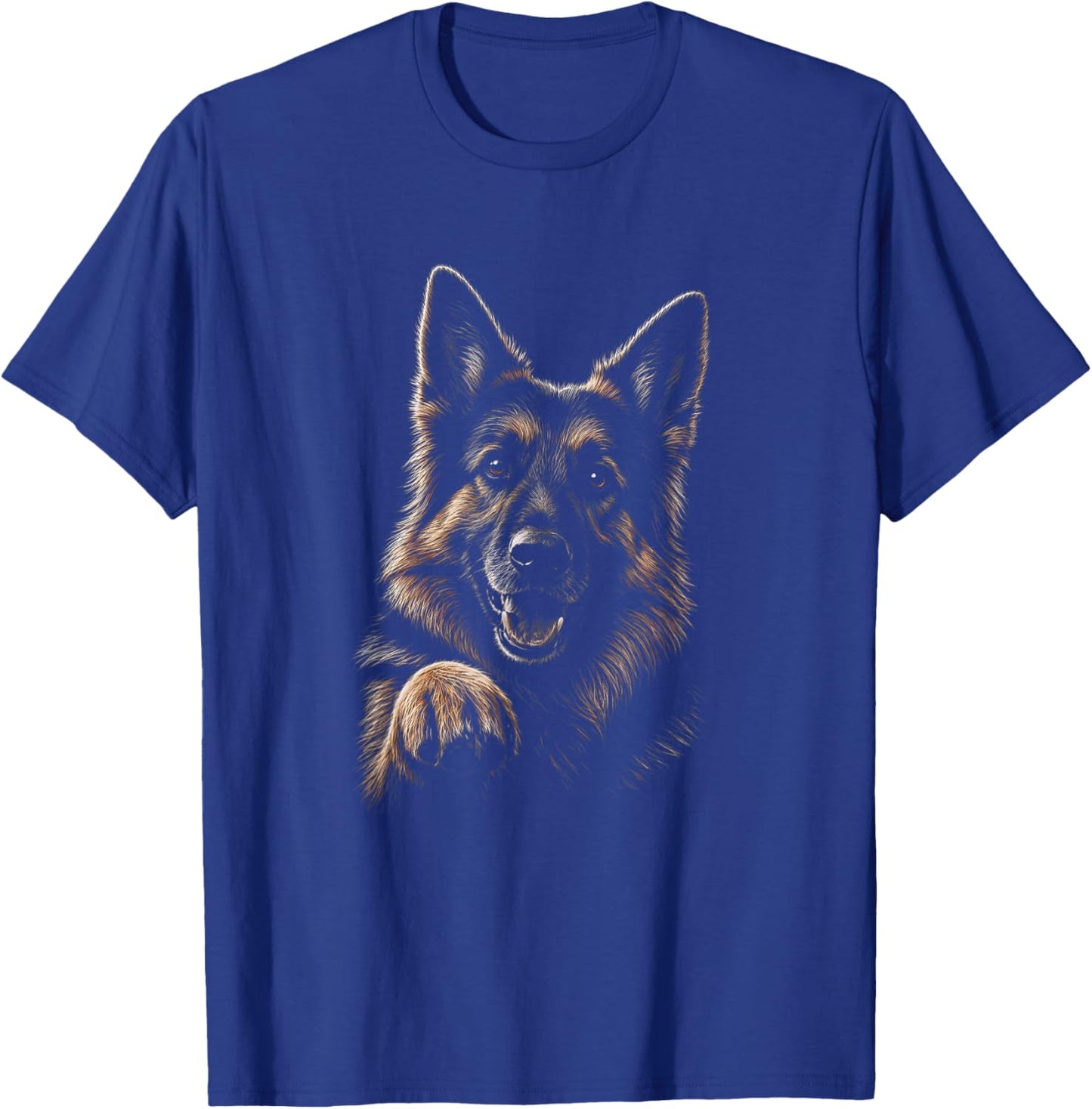German Shepherd Graphic Artwork Design T-Shirt - T-Shirt | Royal