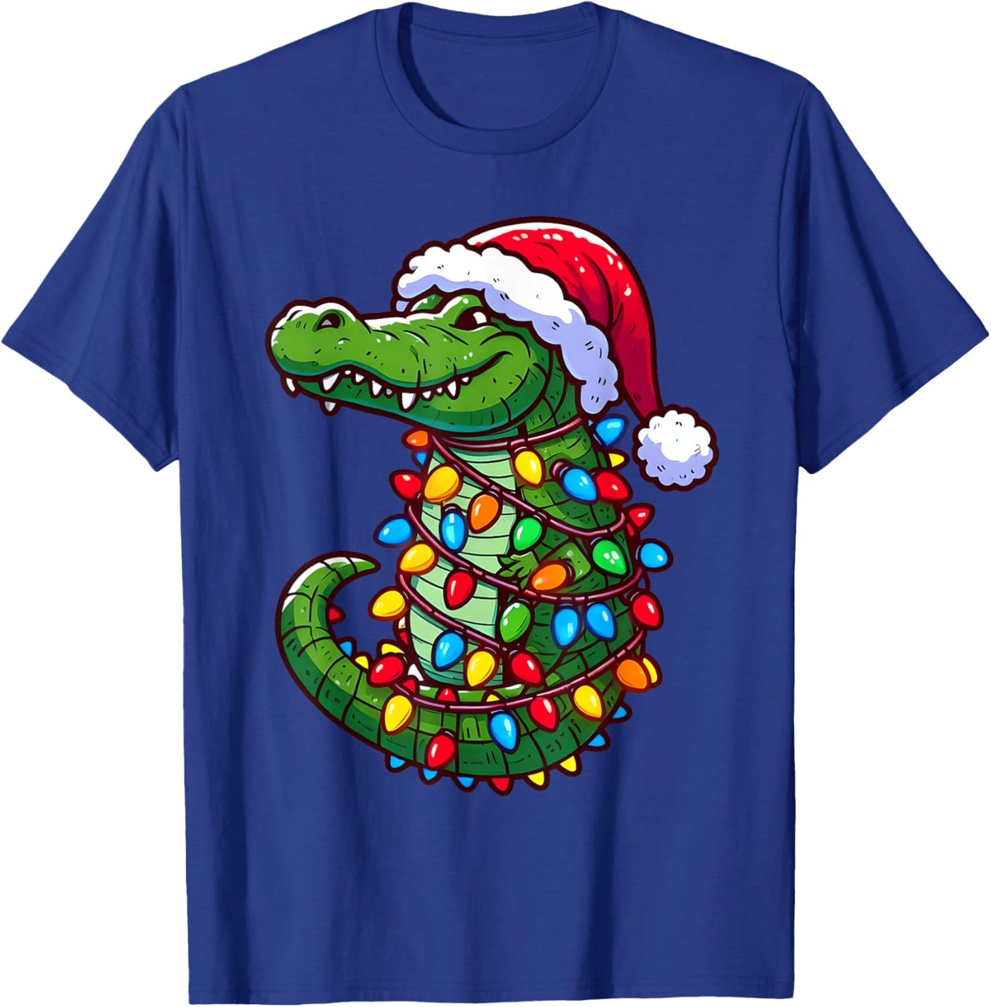 Funny Alligator Santa Hat Christmas Pajama Toddler Boys Kids T-Shirt - T-Shirt | Royal