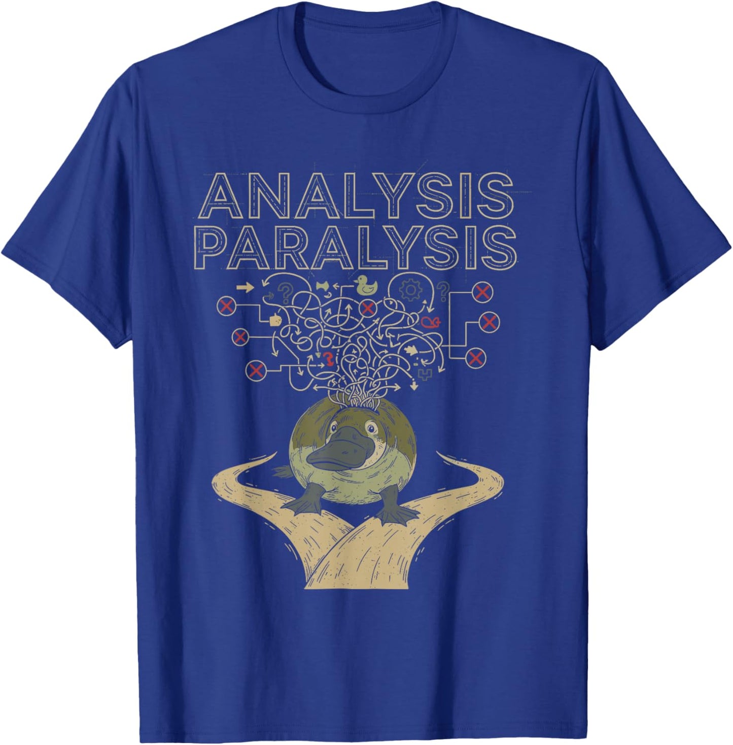 Platypus Analysis Paralysis Humor Decision-Making T-Shirt - T-Shirt | Royal