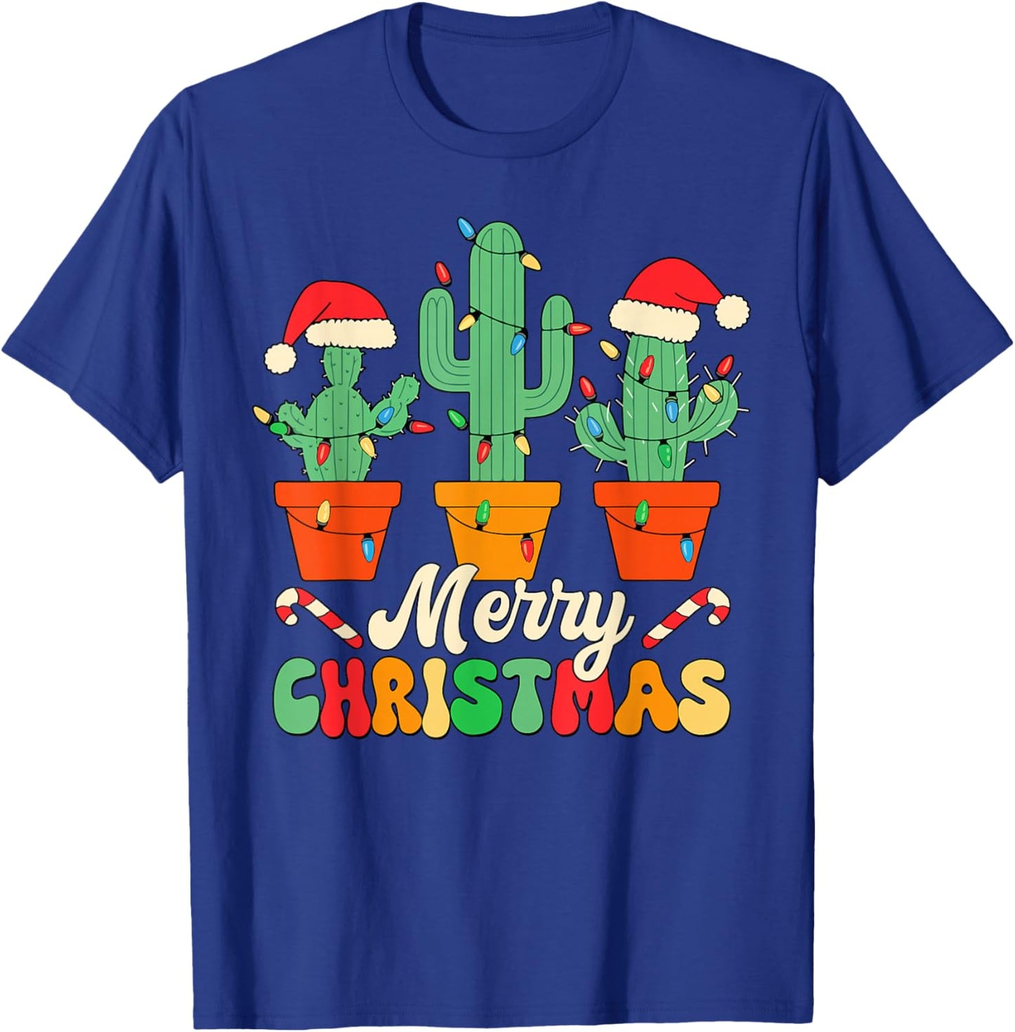 Christmas Cactus Cute Succulent Plant Xmas Men Women Kids T-Shirt - T-Shirt | Royal