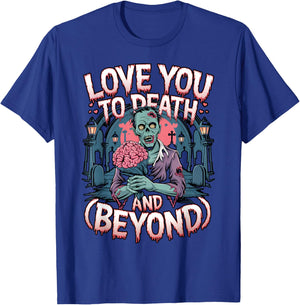 Love You to Death Dark Romance Valentine's Day Horror Couple T-Shirt - T-Shirt | Royal