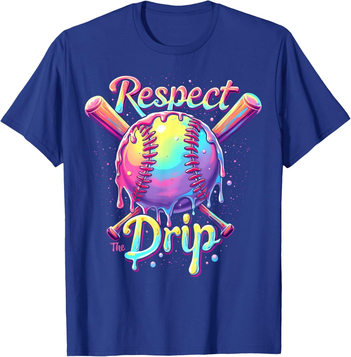 Baseball Drip Boys Ice Cream Drip Youth Respect The Drip T-Shirt - T-Shirt | Royal