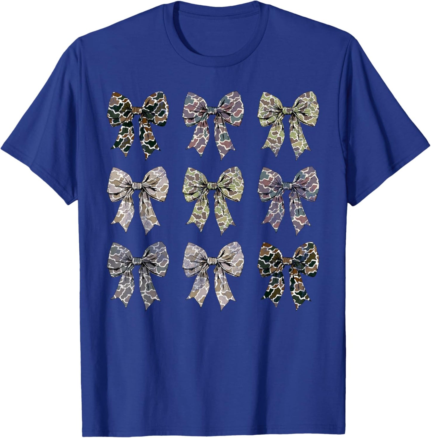 Camo Coquette Bow Duck Hunting Camouflage Girls Women T-Shirt - T-Shirt | Royal