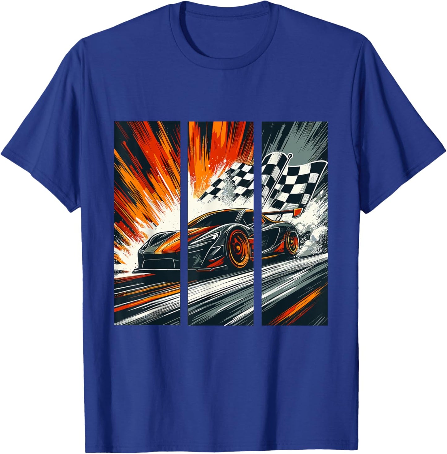 Vintage Racing Speed Extreme Sports Car Racer T-Shirt - T-Shirt | Royal