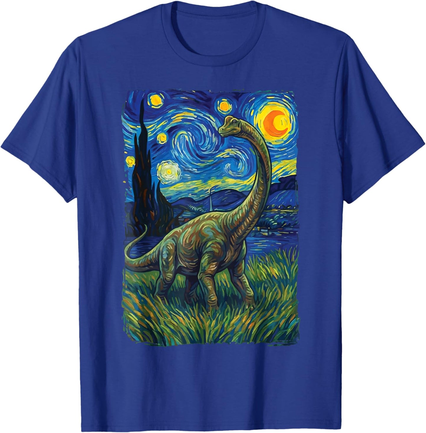 Brontosaure Nuit Étoilée Apatosaure T-Shirt - T-Shirt | Royal
