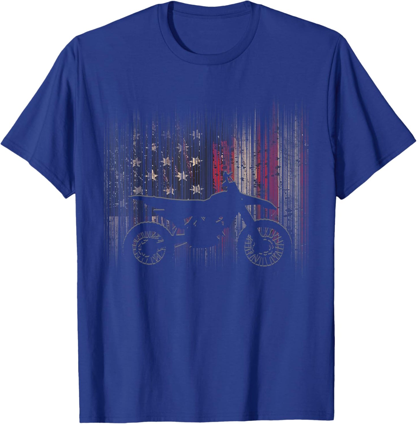 BASBO American Flag Dirt Bike Motocross T-Shirt - T-Shirt | Royal
