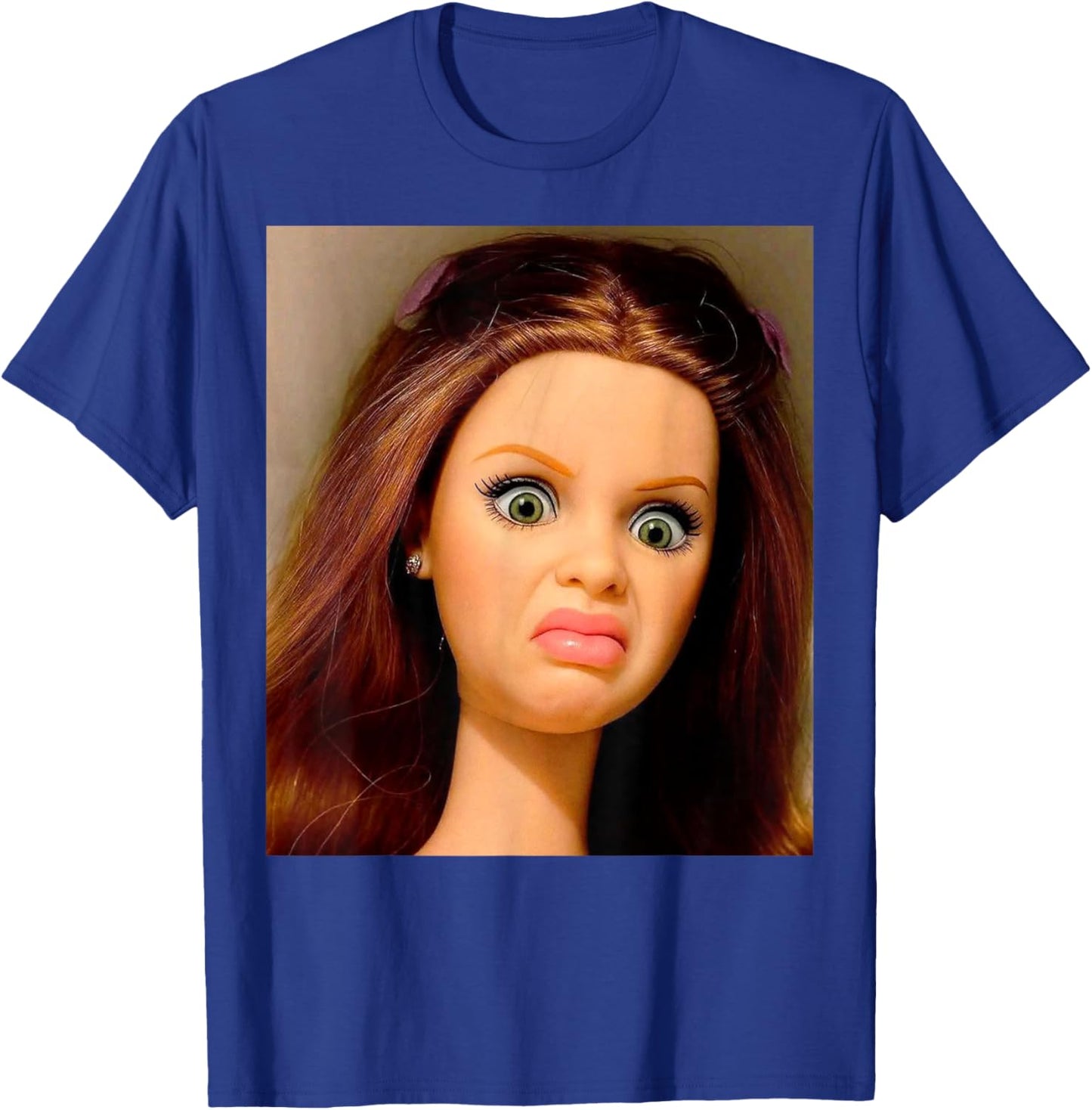 Funny Disgusting Doll face Meme Y2K Hilarious Sarcastic Gift T-Shirt - T-Shirt | Royal