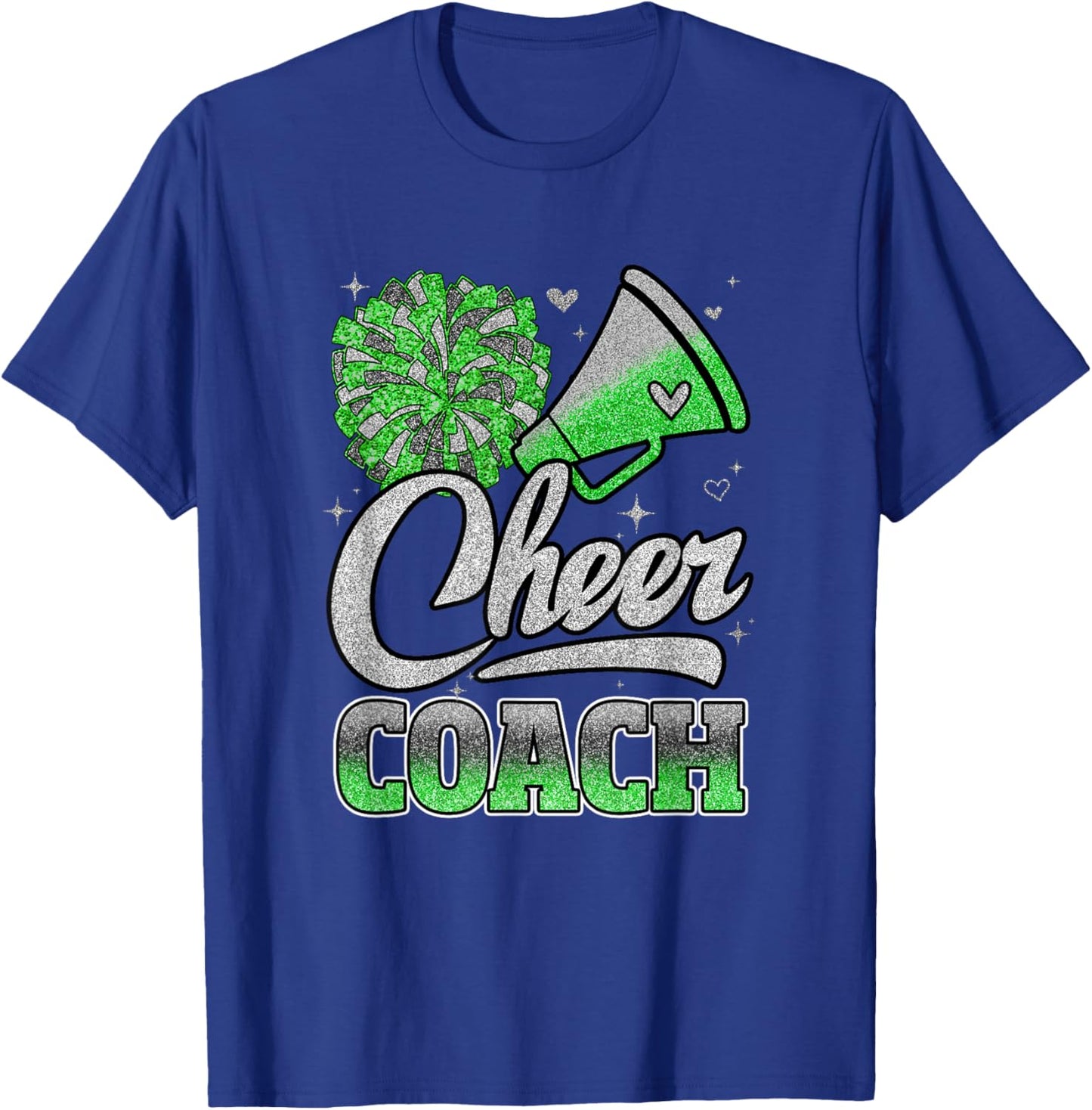 Cheer Coach Funny Cheerleader Cheerleading Green Women Girl T-Shirt - T-Shirt | Royal