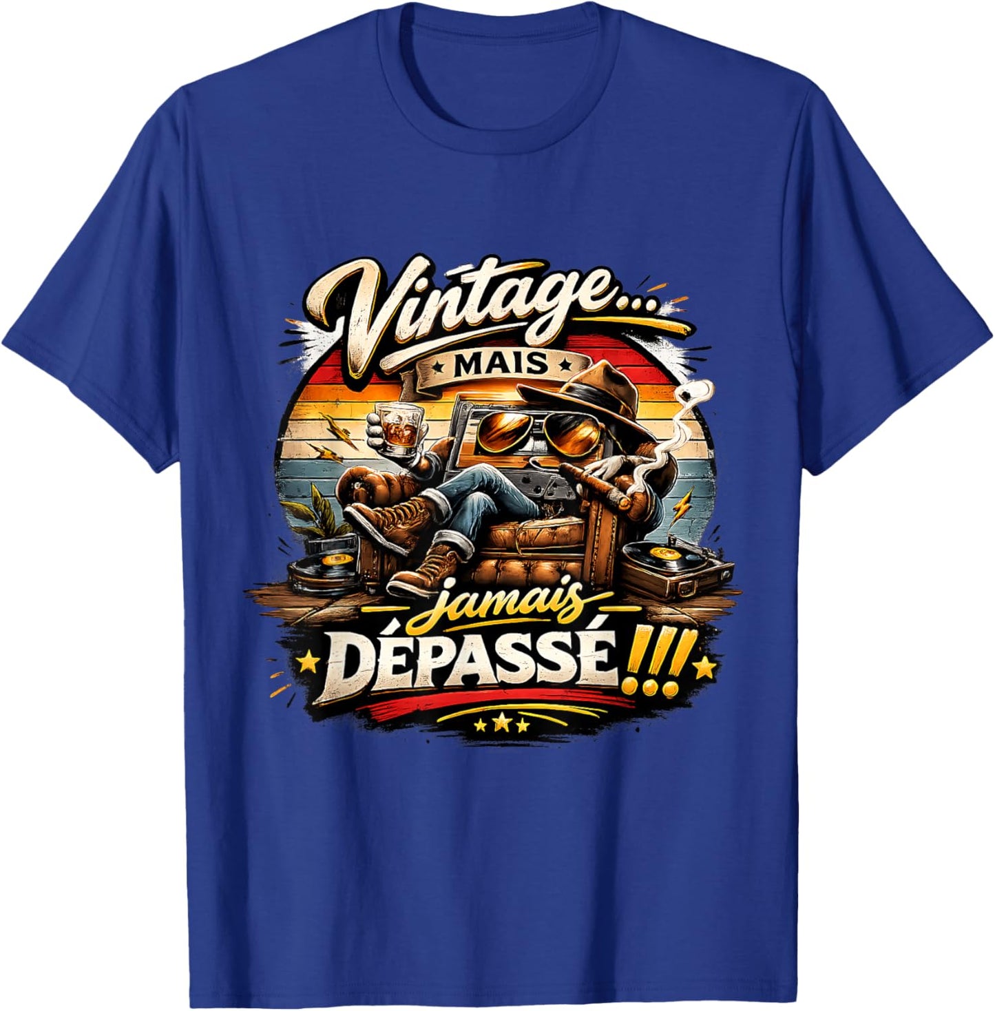Cadeau Anniversaire Homme Original Vintage jamais dépassé T-Shirt - T-Shirt | Royal