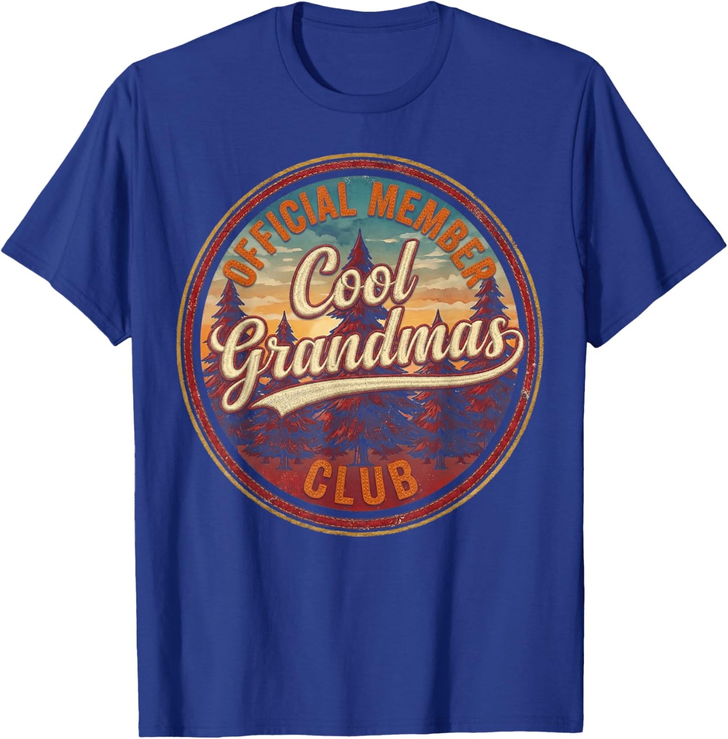 Funny Grandmother Vintage Cool Grandmas Club Official Member T-Shirt - T-Shirt | Royal