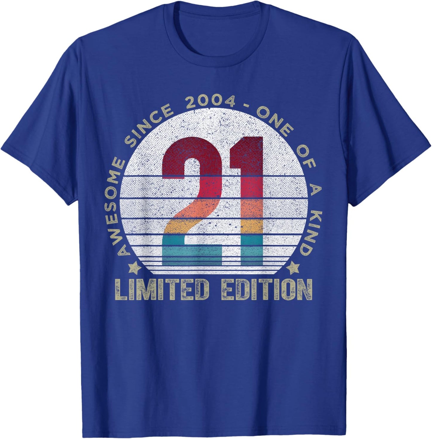 21 Year Old Gifts Vintage 2004 Limited Edition 21st Birthday T-Shirt - T-Shirt | Royal