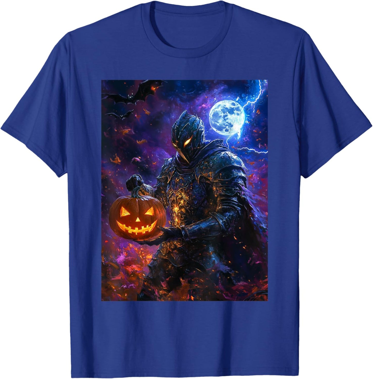 Halloween Girls Boys Spooky Knight Pumpkin Kids Halloween T-Shirt - T-Shirt | Royal