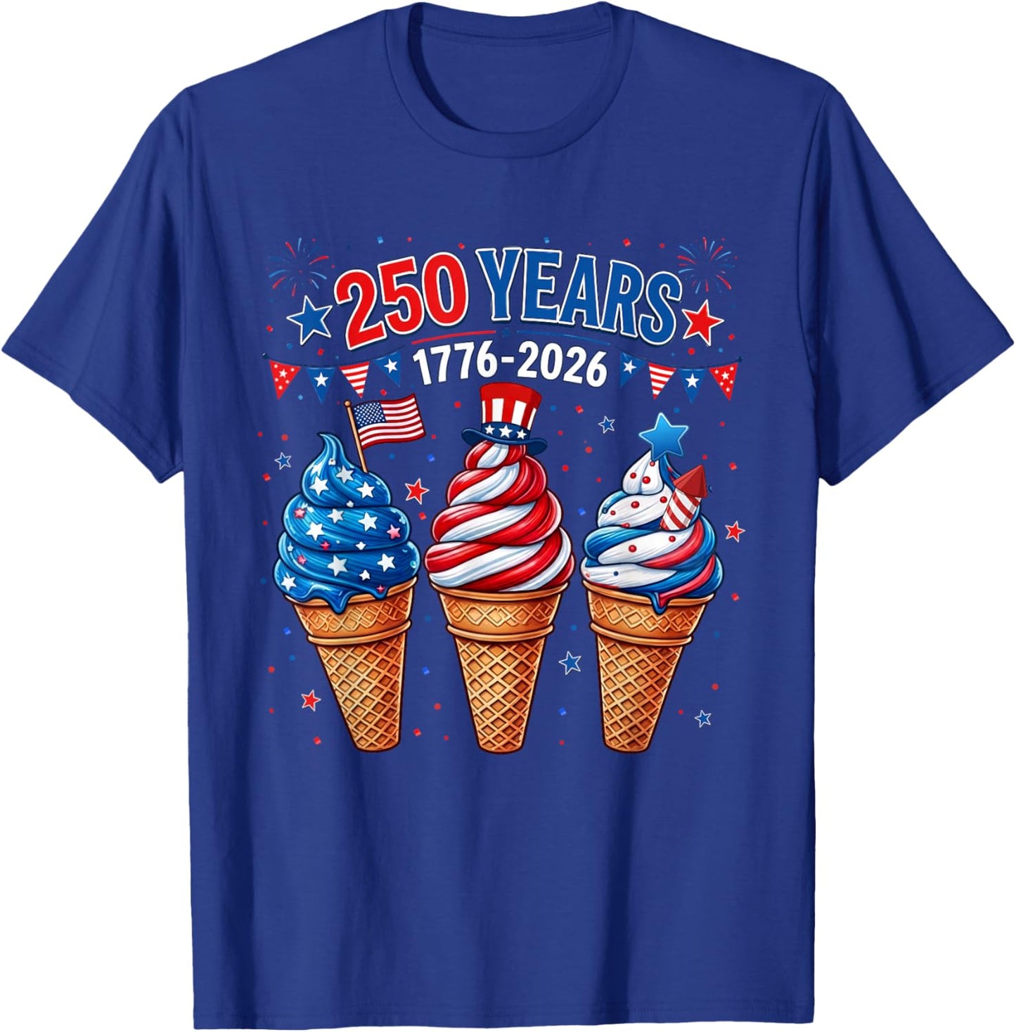 American 4th of July Ice Cream 250th USA Party Boy Kids T-Shirt - T-Shirt | Royal
