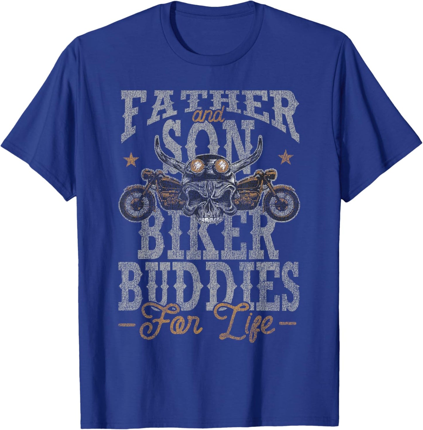 Classic Motorcycle Biker Dad Son Father And Son Biker T-Shirt - T-Shirt | Royal