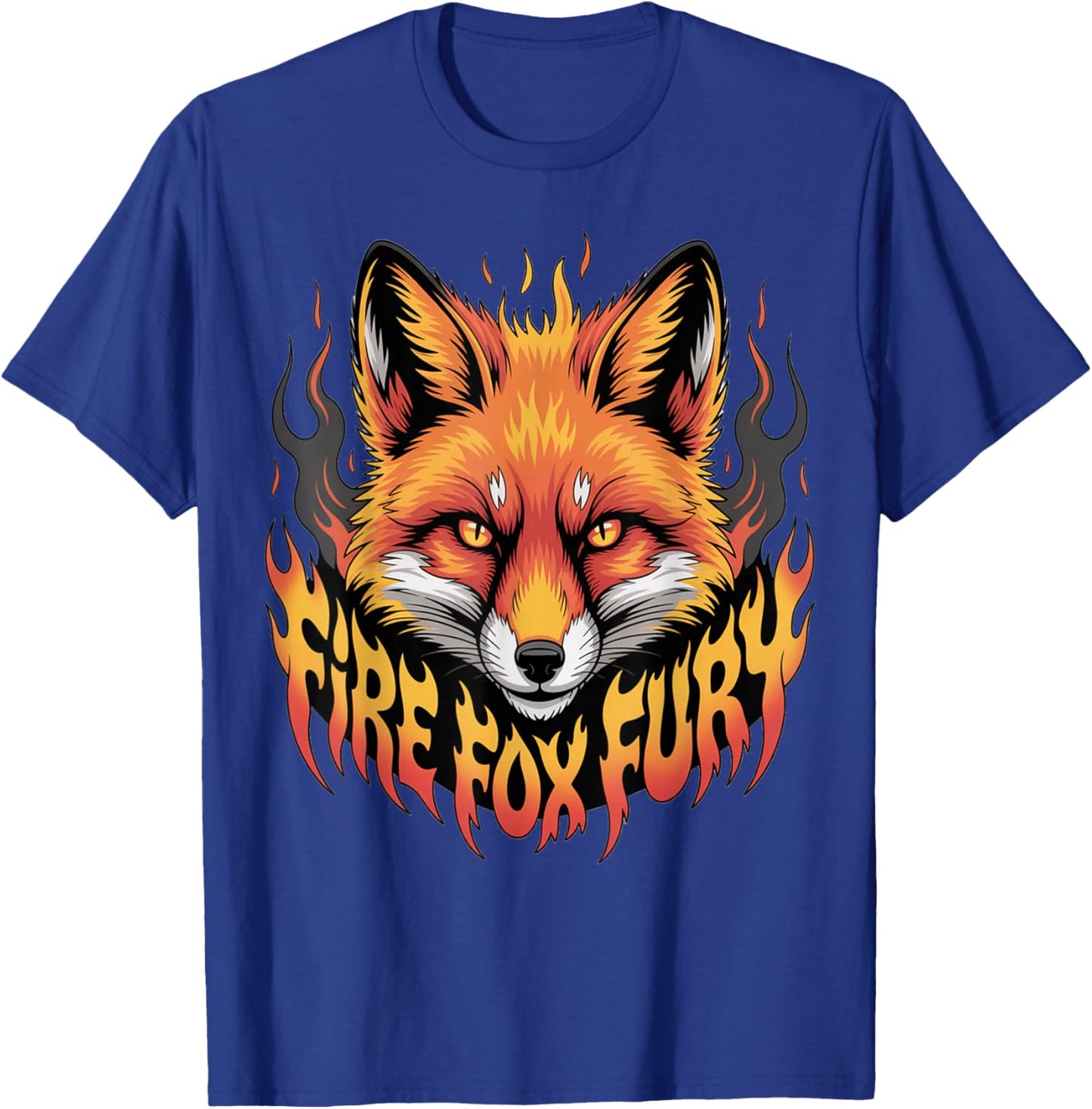 Fire Fox Fury Design for Fox Lover and Fox T-Shirt - T-Shirt | Royal