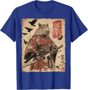 Capybara Samurai Graphic Japanese Warrior Anime T-Shirt - T-Shirt | Royal