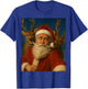 Santa Selfie with Reindeer Men Women Kids Funny Christmas T-Shirt - T-Shirt | Royal