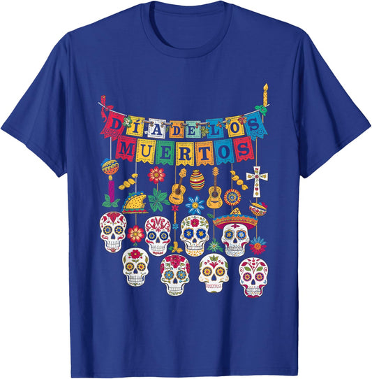 Dia De Los Muertos Sugar Skull Celebration Art Love T-Shirt - T-Shirt | Royal
