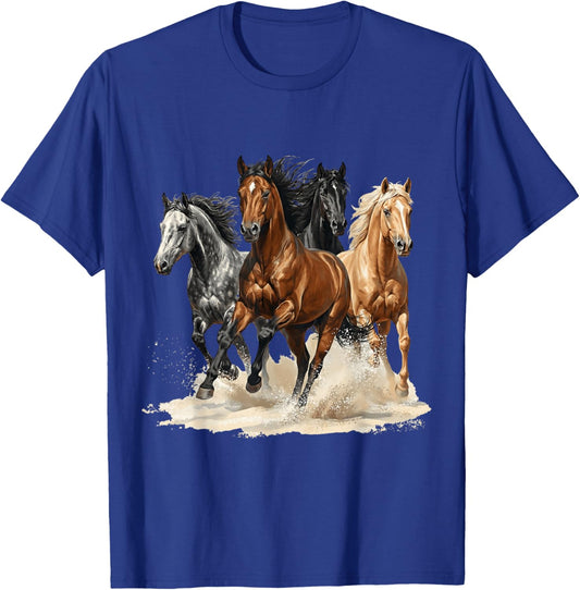Vintage Horse Animal Equestrian Horse Lover Horses Graphic T-Shirt - T-Shirt | Royal