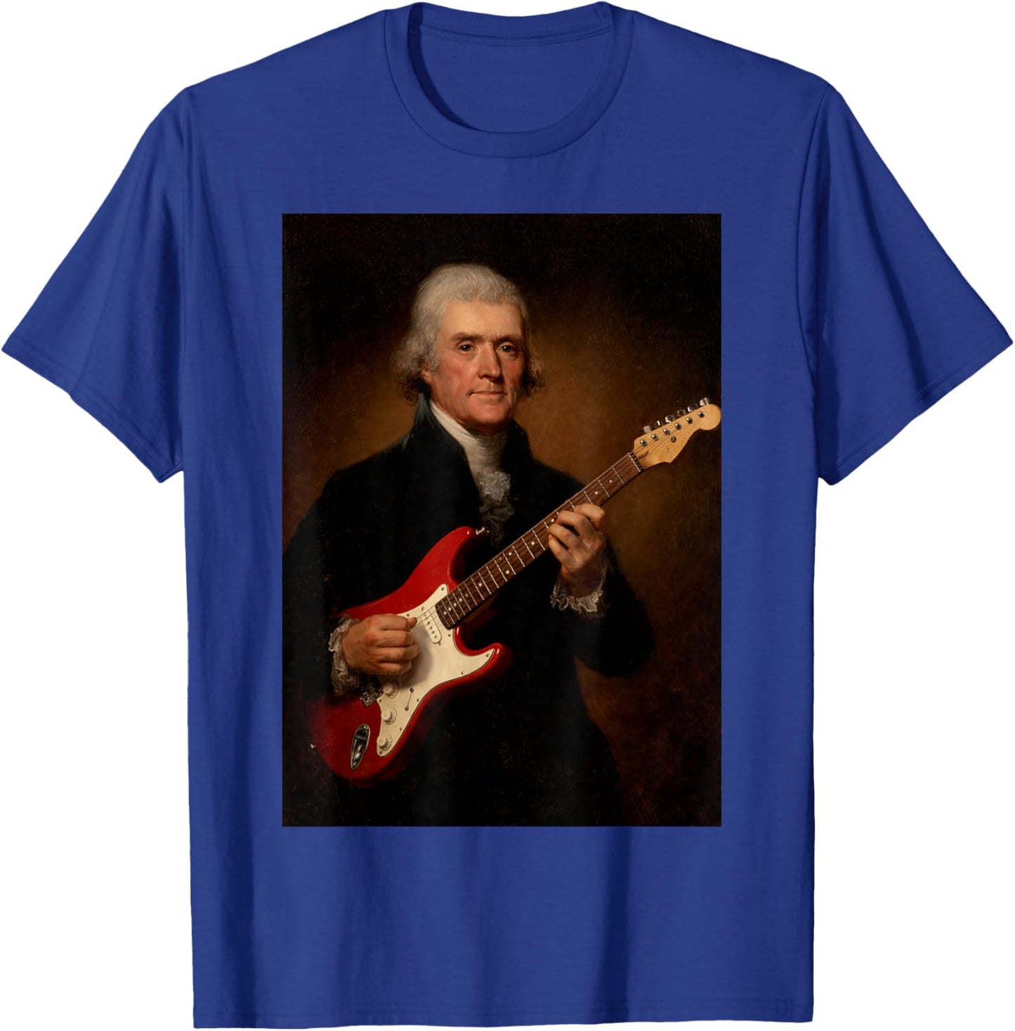 Thomas Jefferson Playing Electric Guitar T-Shirt - T-Shirt | Royal