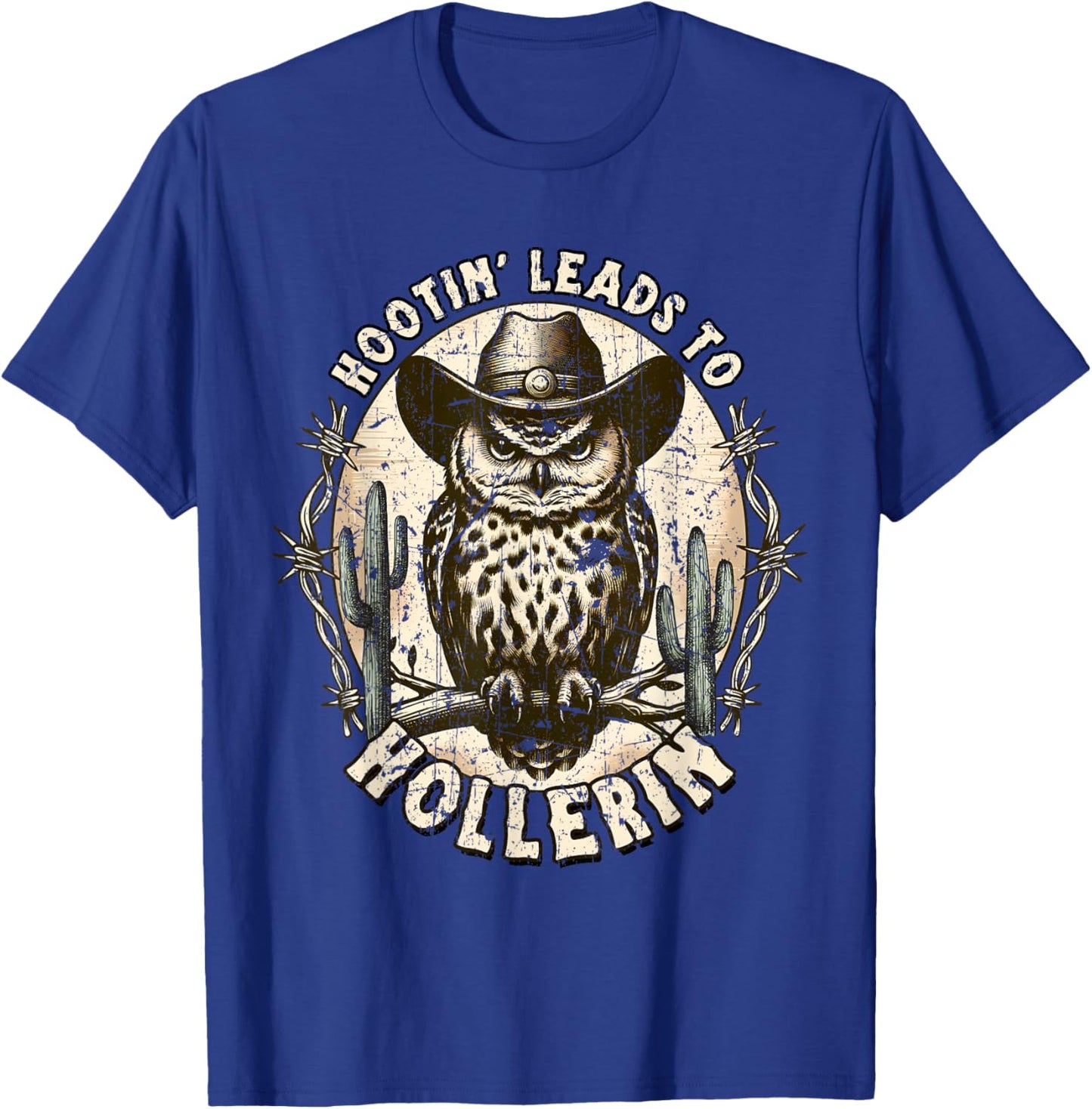Hootin' Leads To Hollerin' Groovy T-Shirt - T-Shirt | Royal