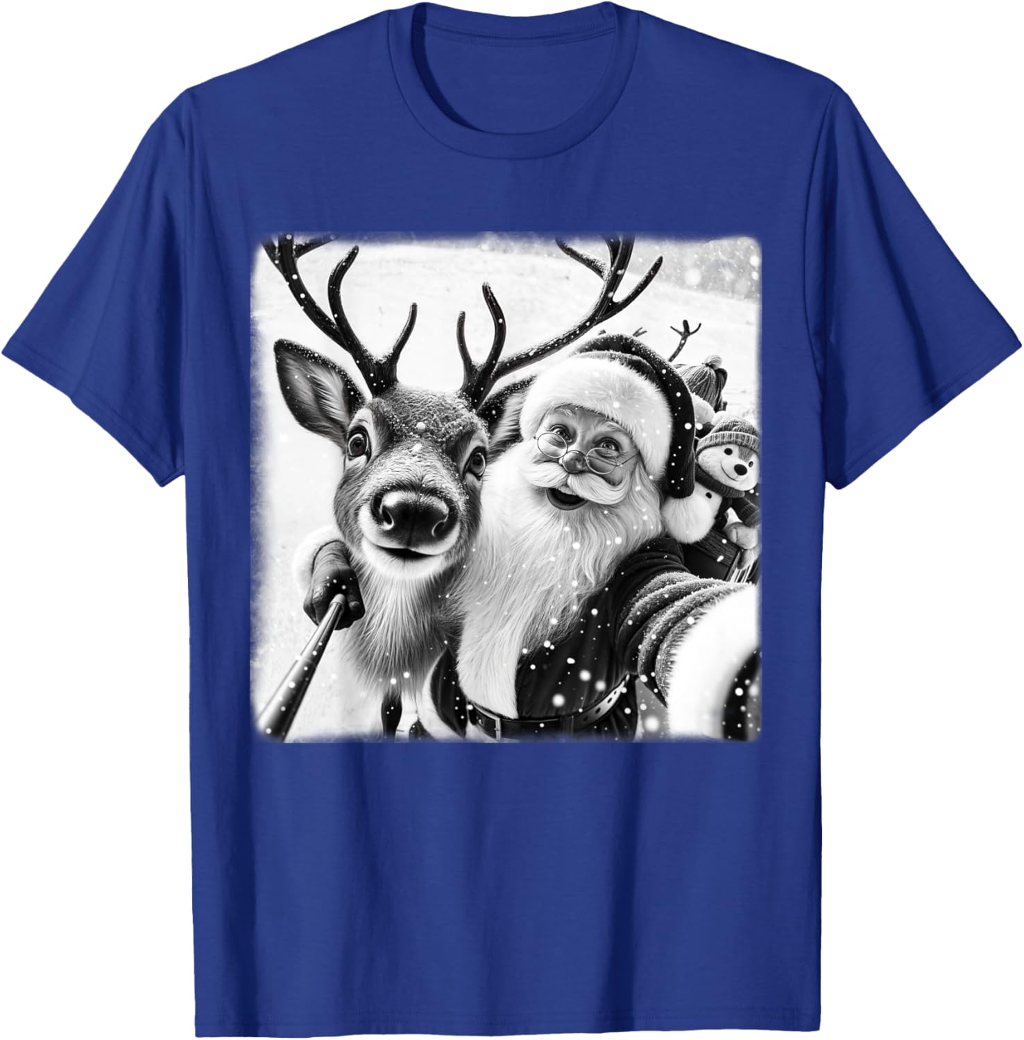 Funny Reindeer Selfie Christmas Santa Claus Xmas Cute Santa T-Shirt - T-Shirt | Royal