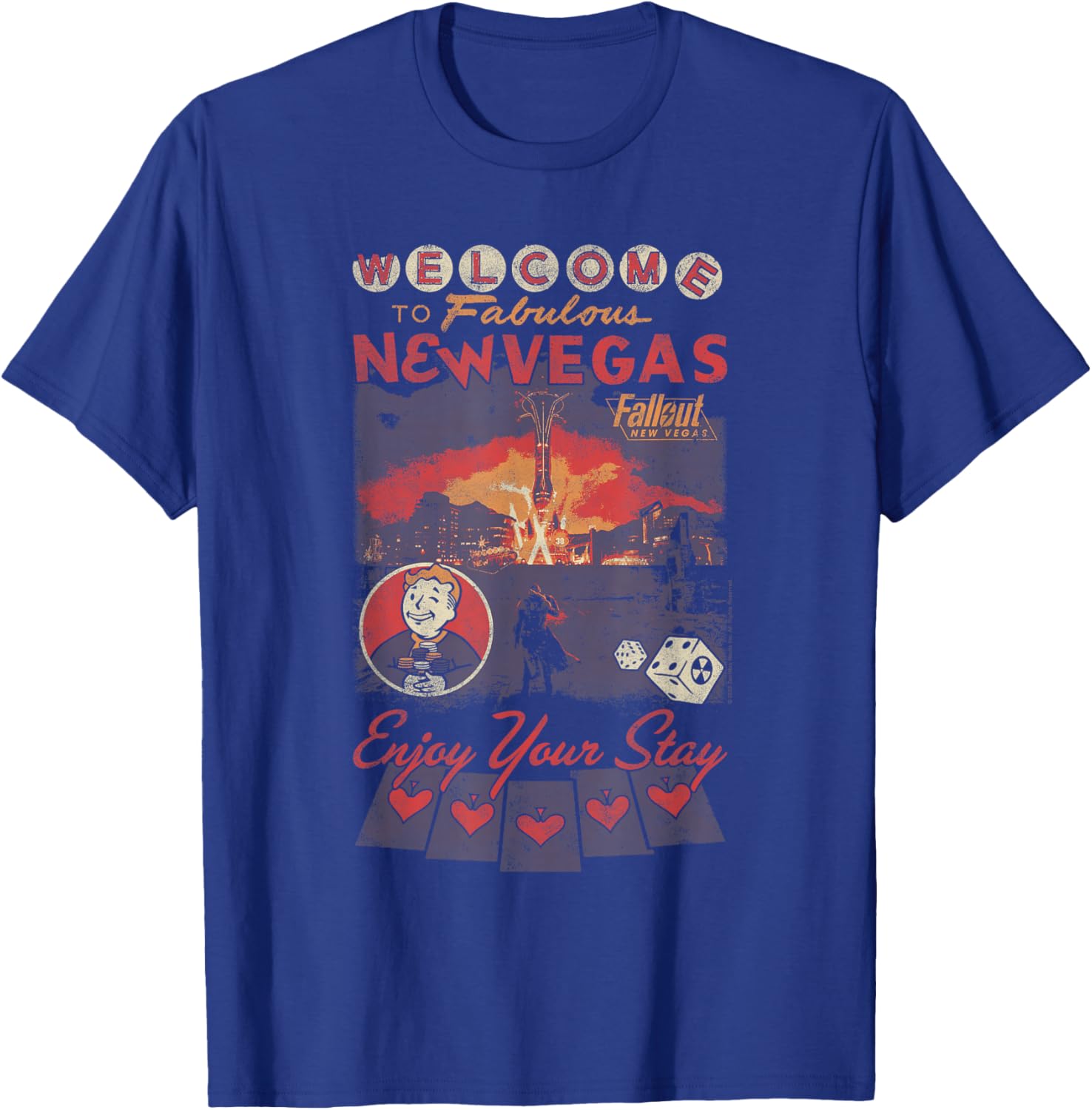 Fallout Welcome to Fabulous New Vegas Vintage Video Game T-Shirt - T-Shirt | Royal