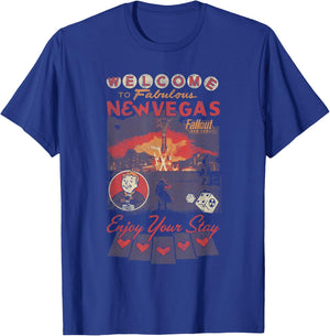 Fallout Welcome to Fabulous New Vegas Vintage Video Game T-Shirt - T-Shirt | Royal