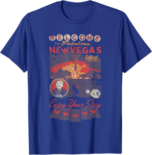 Fallout Welcome to Fabulous New Vegas Vintage Video Game T-Shirt - T-Shirt | Royal