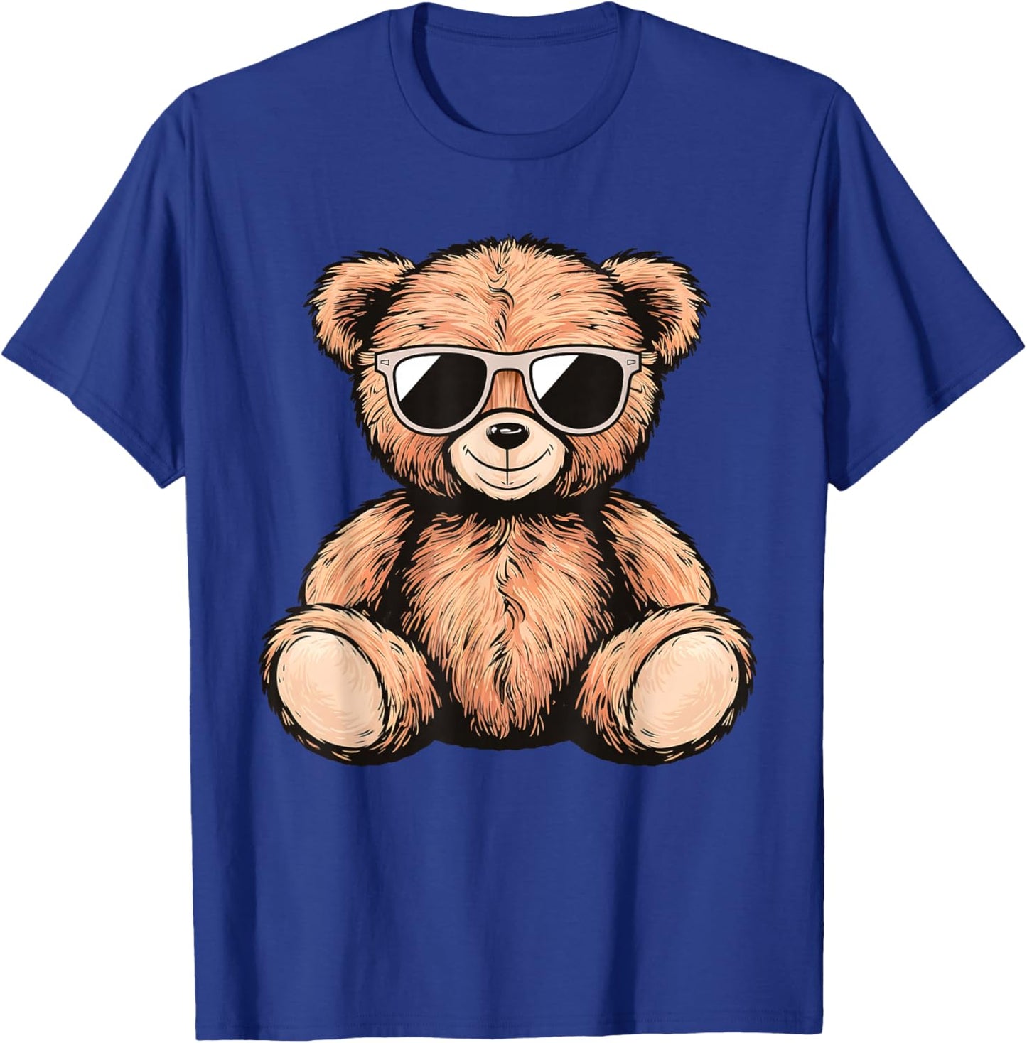 Cool Teddy Bear Men Women Kids Casual Cute Funny Graphic T-Shirt - T-Shirt | Royal