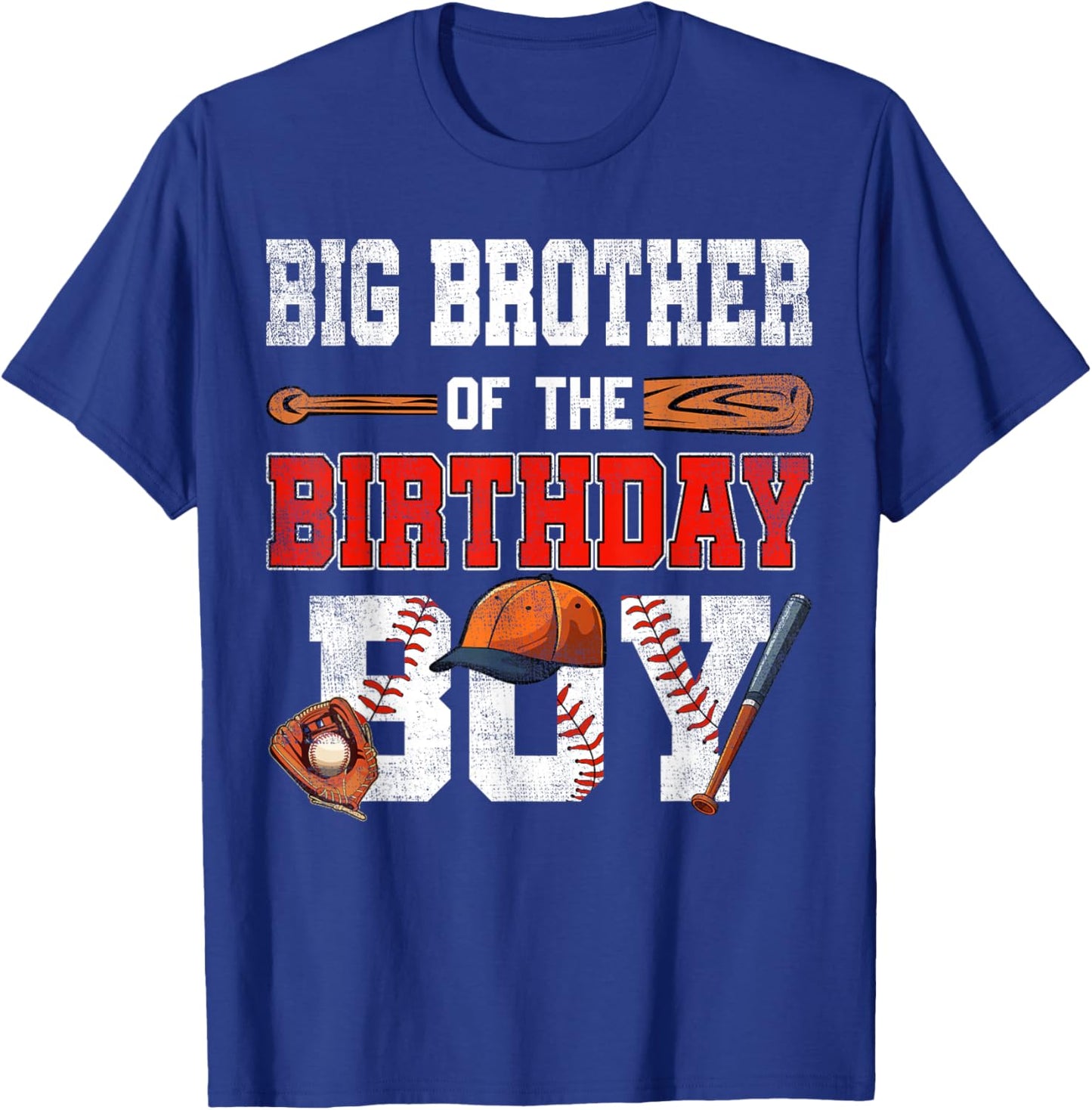 Big Brother Of The Birthday Boy Baseball Bday Family T-Shirt - T-Shirt | Royal