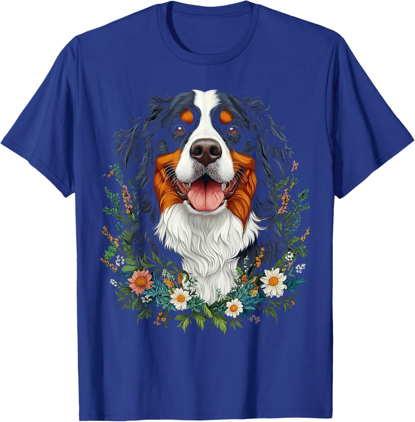 Bernese Mountain Dog Motif Pet Mandala Bernese Mountain T-Shirt - T-Shirt | Royal