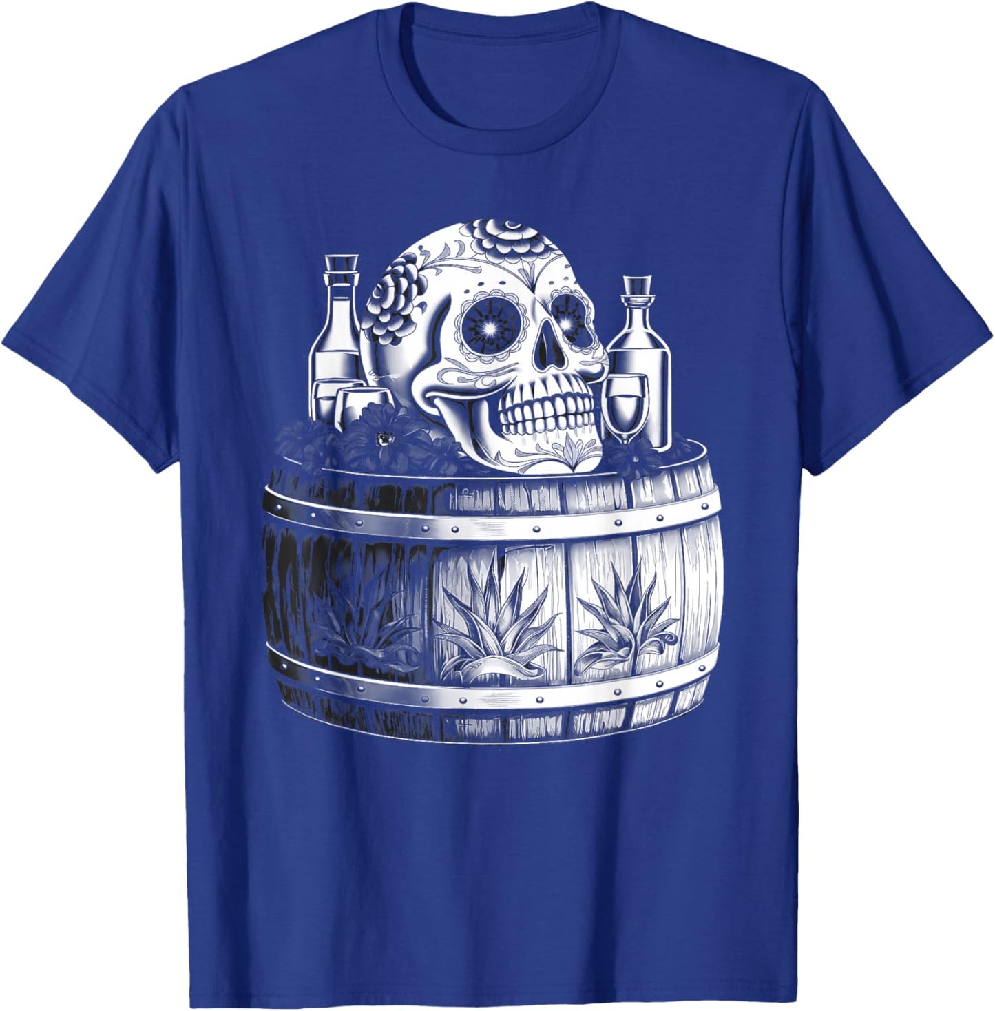 Mexico Vintage Skeleton Tequila Dia De Los Muertos Mexican T-Shirt - T-Shirt | Royal