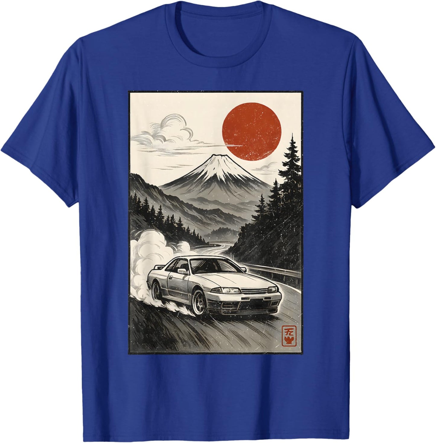 Cool Japanese Sport Race car Drifting Graphic T-Shirt - T-Shirt | Royal