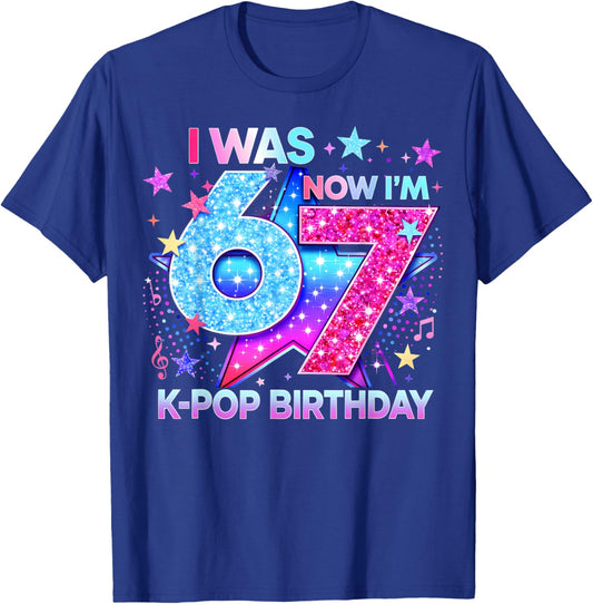 I was 6 Now I'm 7 Kpop Birthday Girl Gifts for Kids Girls T-Shirt - T-Shirt | Royal