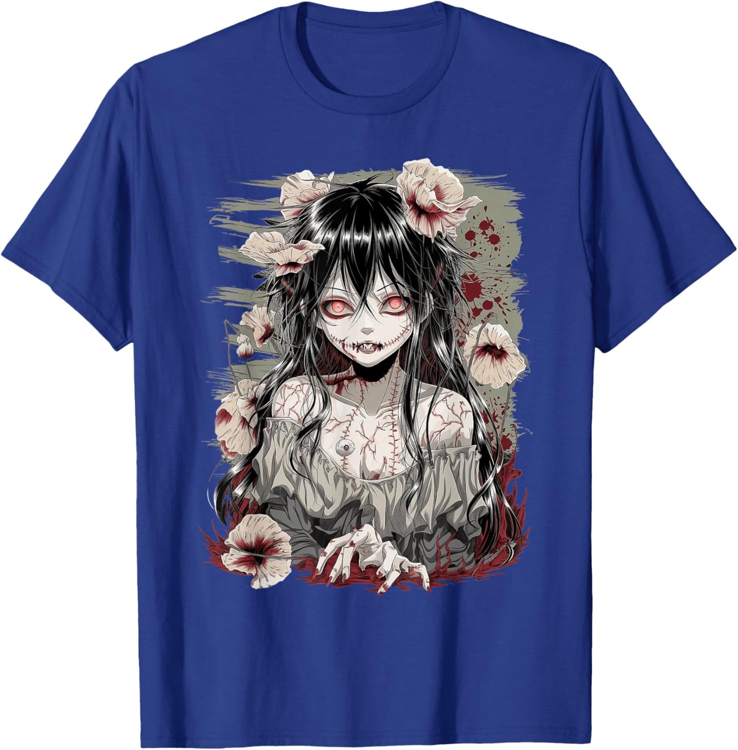 Horror Anime Girl Manga Creepy Japanese Kawaii Aesthetic T-Shirt - T-Shirt | Royal