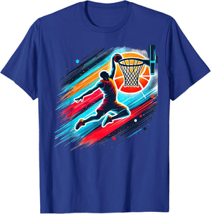 Cool Boys Basketball Shirts Men Kids Boys 10-12 12-14 Gifts T-Shirt - T-Shirt | Royal