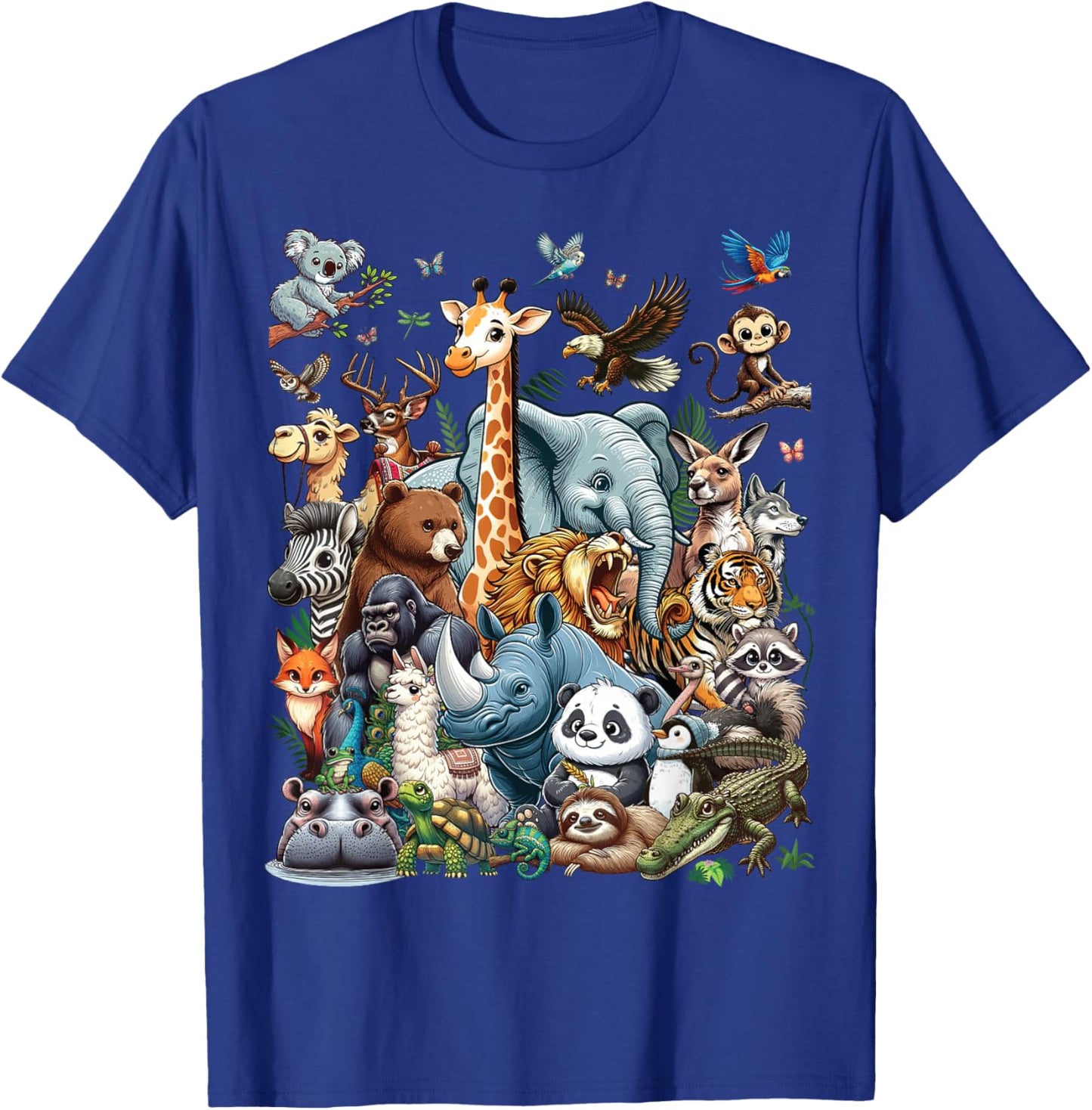 Zoo Animals Wildlife Safari Jungle Zoo Birthday Party T-Shirt - T-Shirt | Royal