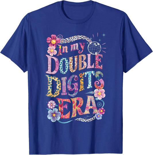 10th Birthday Girl In My Double Digits Era Retro 10 Year Old T-Shirt - T-Shirt | Royal