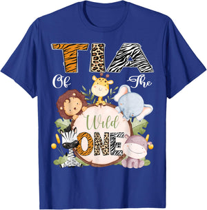 Tia Of The Wild One 1St Birthday Safari Woodland T-Shirt - T-Shirt | Royal