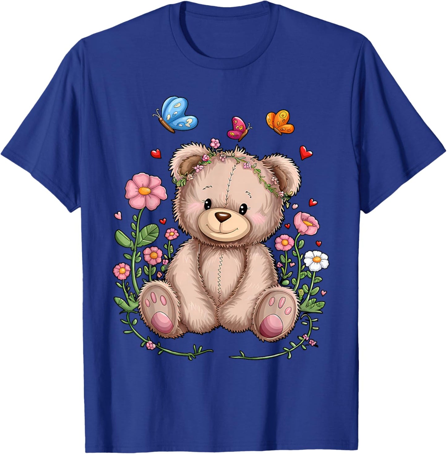 Cute Teddy Bear With Flowers I Kids Teddy T-Shirt - T-Shirt | Royal