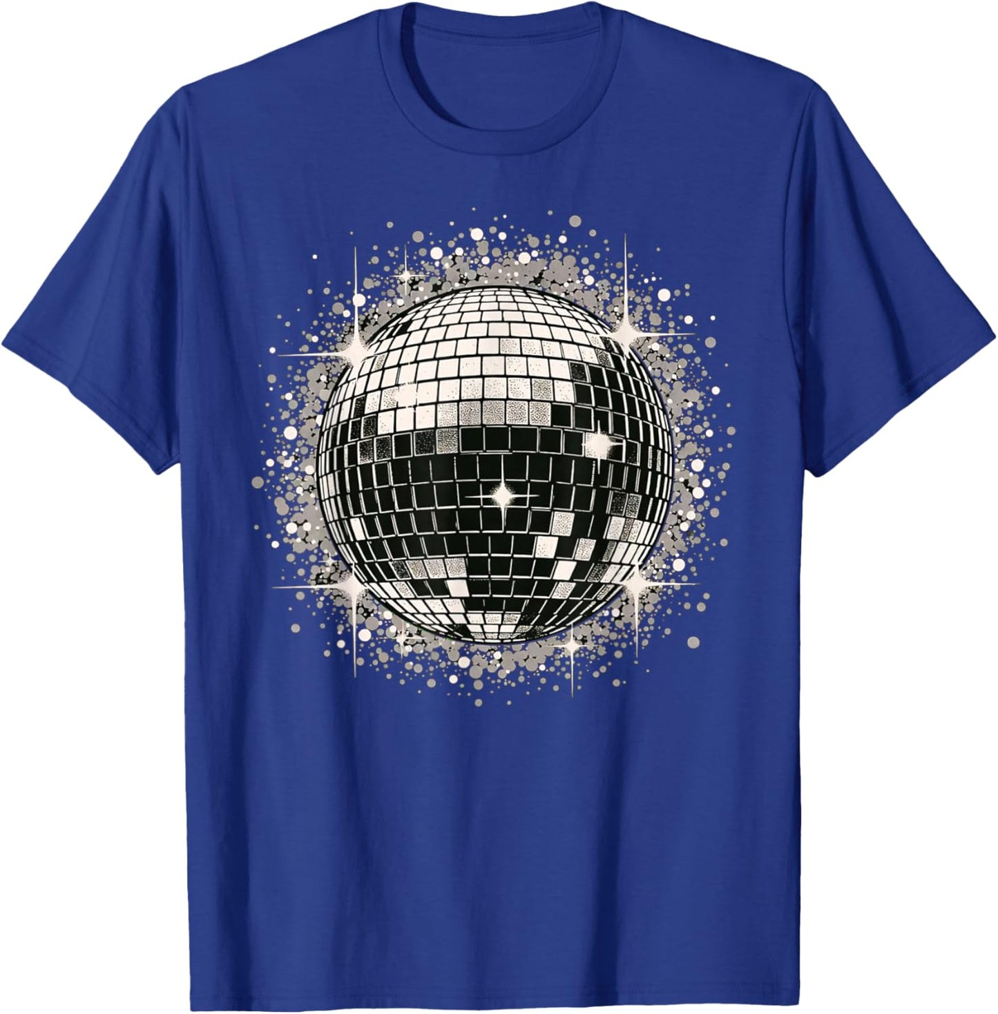 Black and White Disco Ball Retro Party T-Shirt - T-Shirt | Royal