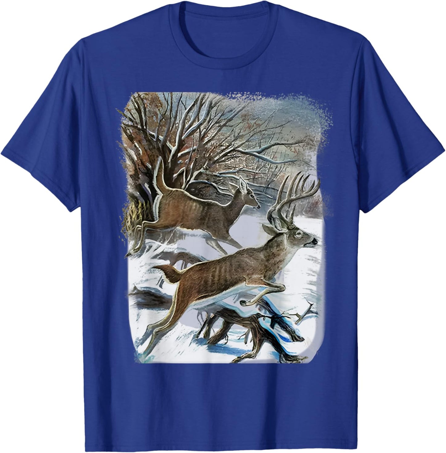 Vintage 90s Whitetail Deer T-Shirt - T-Shirt | Royal