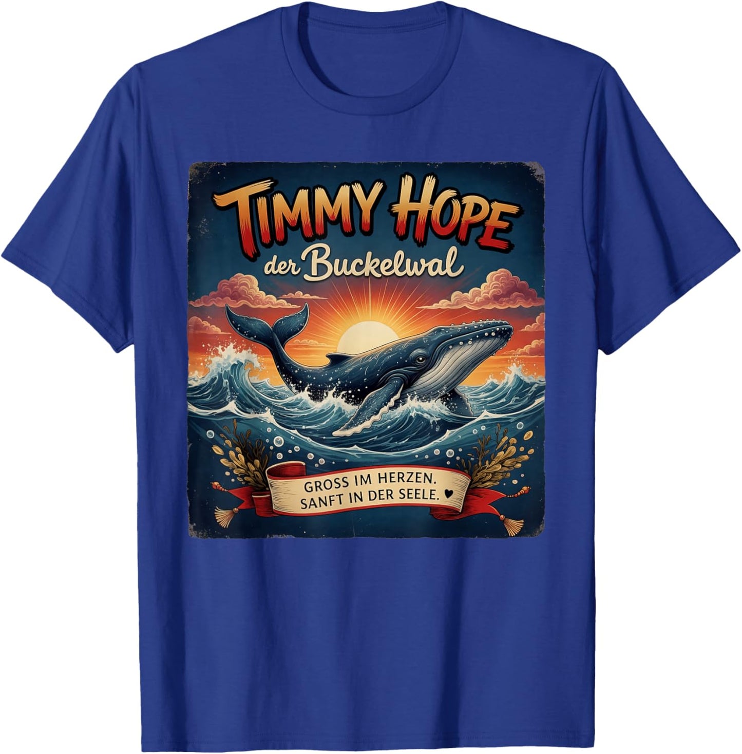 Timmy Hope Buckelwal Wal Meer Ozean Natur Design T-Shirt - T-Shirt | Royal